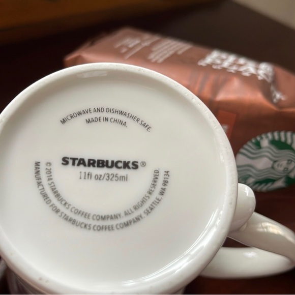 2014 STARBUCKS Coffee Mug White Orange Tea Fleur-de-lis 11 fl oz - Picture 10 of 10